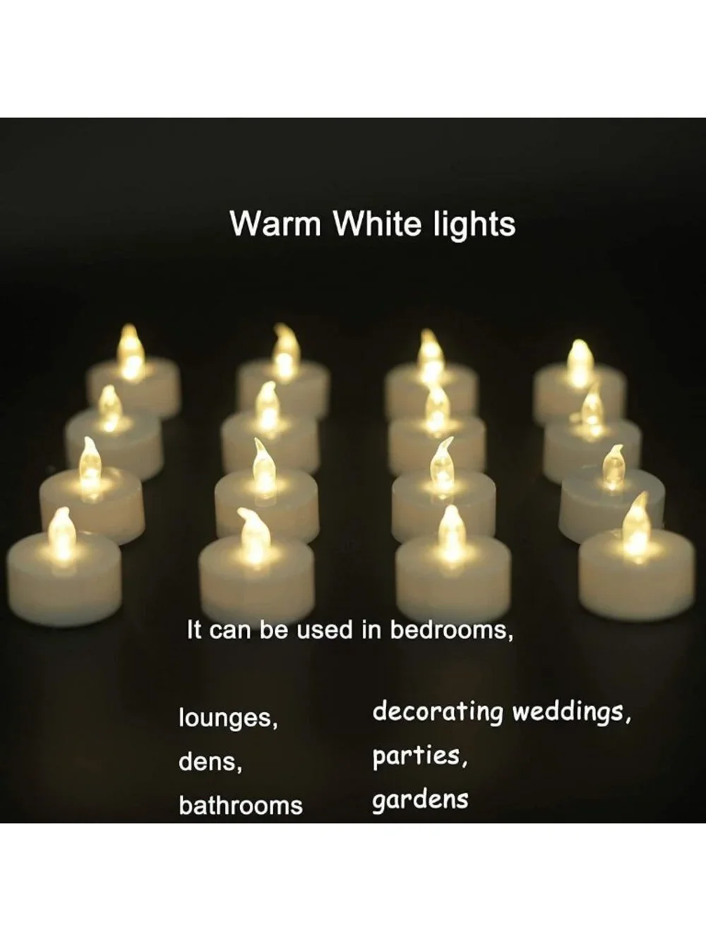 Realistic Flameless LED Tea Light Candles - 200pcs Battery Operated Warm White